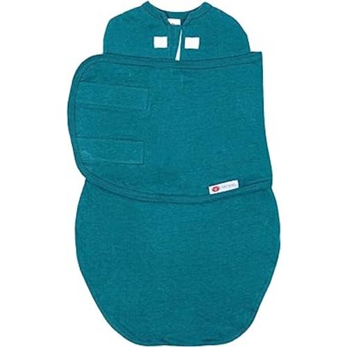 embé 2-Way Starter Baby Swaddle, Newborn Swaddle Sack, Zip, Hook & Loop Baby Wrap, Hip Healthy, Infant, 6-14 lbs, 0-3 Months - Spruce