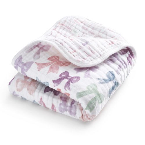 aden + anais Organic Cotton Muslin Blanket in Bow Atelier | aden + anais