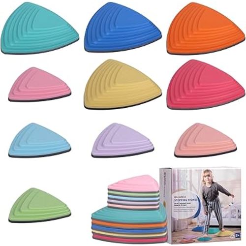 POSKAD Durable Non-Slip Stepping Stones for Kids - Toddler Stepping Stones to Encourage Balance & Gross Motor Skills, Indoor & Outdoor Toys, Gift for Kids, Obstacle Course Fun
