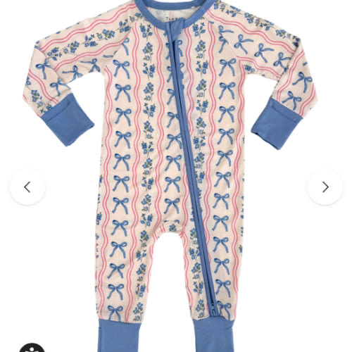 Amelia Bow Zipper Romper – In my Jammers