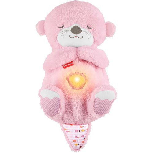 Fisher-Price Baby Toy Soothe ‘n Snuggle Otter Plush, Pink Portable Sound Machine with Breathing Motion & Lights for Newborns Ages 0+ Months