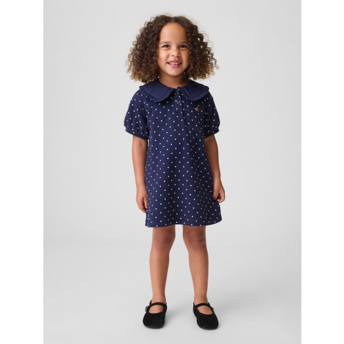 Baby & Toddler French Terry Collared Print Dress