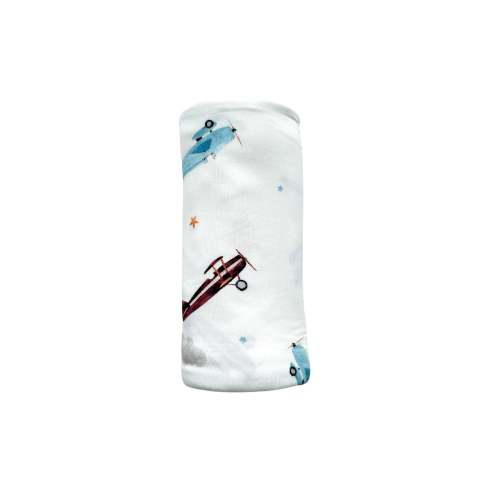 Vintage Airplane Bamboo Swaddle | Soft Newborn Blanket - Harp Angel Boutique