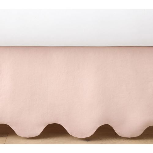 Scalloped European Linen Crib Skirt