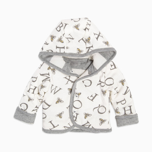 Organic Watercolor A Bee C Reversible Jacket - Heather Grey