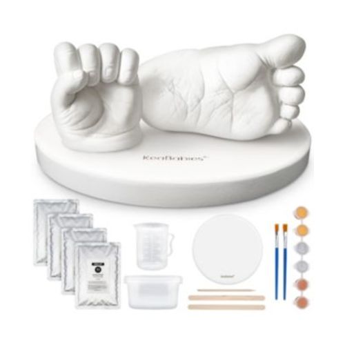 Reve Baby Casting Kit Hands and Feet Mold, 3D Baby Hand Casting Kit 0-9 Months with Wood Base, BPA-Free Baby Keepsake