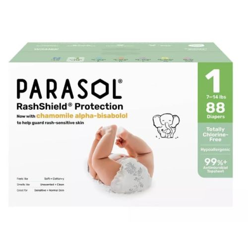 para~sol Chlorine-Free Diapers with RashShield Protection, Size 1, 88 Count
