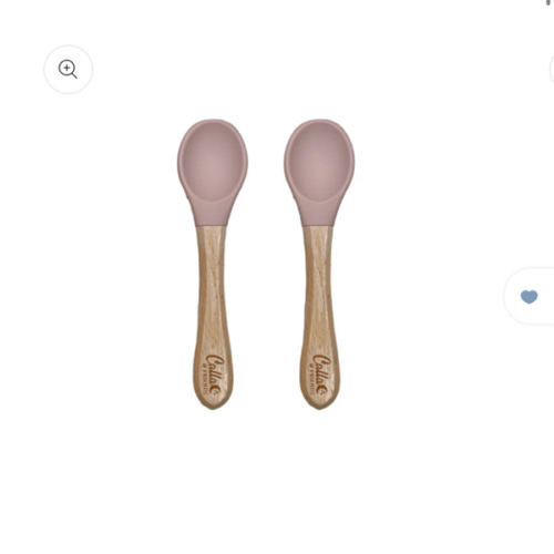 Silicone & Beechwood Toddler Spoons Set – Calla and Friends