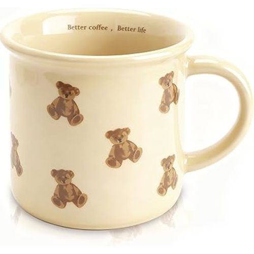 Vintage Teddy Bear Small Coffee Mug,Cute Coffee Cups,Cute Novelty Ceramic Cup for Women, Tea or Milk.Gift for Teachers, Kids or Office -10oz (Bear)