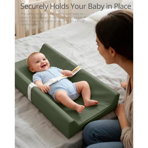 Wipeable Changing Pad, Waterproof Cover Changing Mat for Dresser and Table, (Dark Green)
