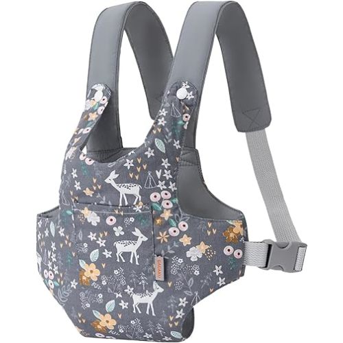 GAGAKU Toy Baby Carrier for Dolls Doll Accessory Stuffed Animal Carrier for Kids with Adjustable Straps - Gray - Deer