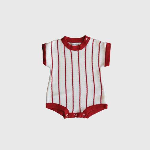 Knit Romper | Picnic Pinstripe
