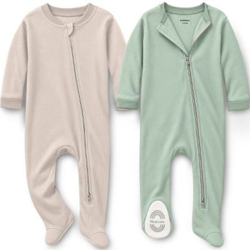 KeaBabies Soothe Sleep N' Play Footed Pajama, Cotton Baby Sleepers 3-6 Months, Soft Newborn Sleepers with Mitten Cuffs (Sage, 3-6 Months)