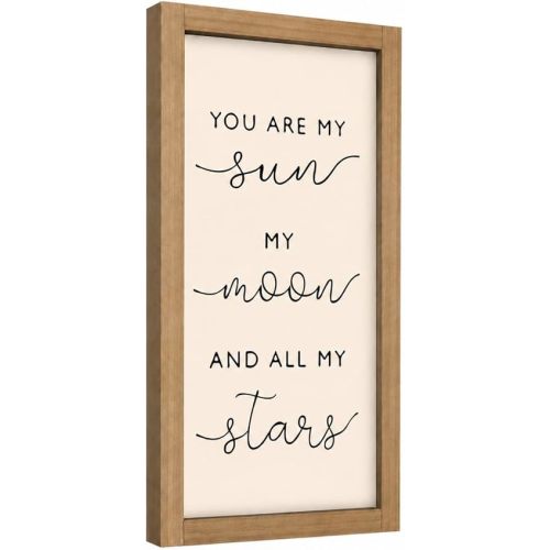 pechpell Moon and Stars Baby Nursery Wall Decor Wooden Baby Room Sign
