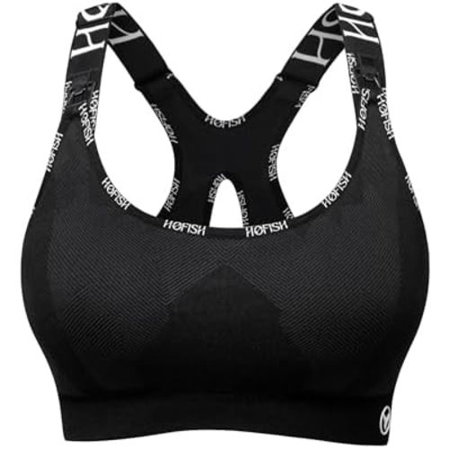 HOFISH Nursing Bras for Breastfeeding, Medium Support Nursing Sports Bra Wireless Comfort Maternity Bra