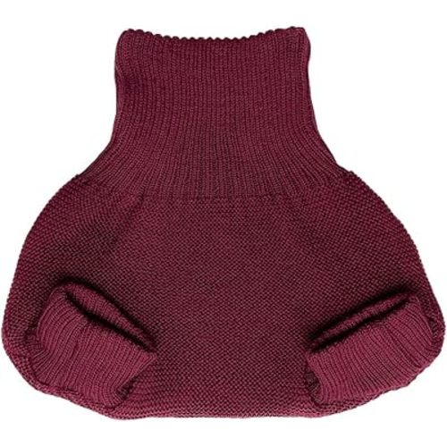 EcoAble Organic Merino Wool Diaper Cover Pull-On for Babies and Toddlers, Breathable Overnight Cloth Diaper Cover with Natural Lanolin, Made in Germany, Newborn to 6 Years, EU 86-92, Cassis