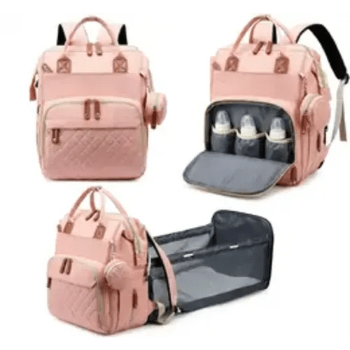 Diaper Bag with Changing Station Waterproof 3 in 1 Baby Diaper Backpack Foldable Changing Pad Large Travel Back Pack for Baby Girl Boy USB Charging Port Durable Heat-retaining - TikTok Shop