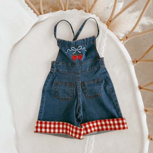 Strawberry Picnic Denim Jumpsuit