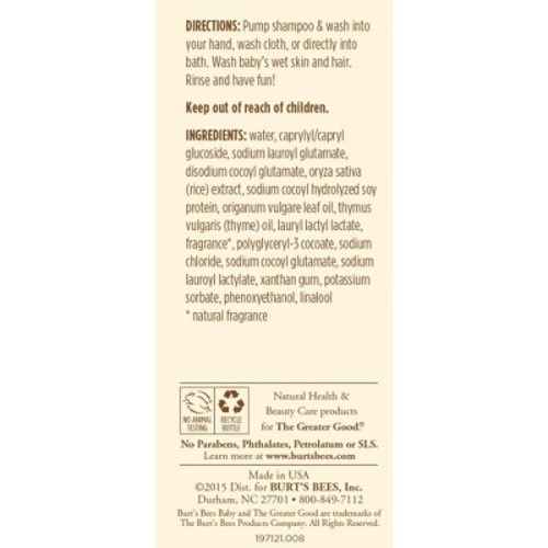 Burt's Bees Baby Shampoo & Wash, Calming - 21oz