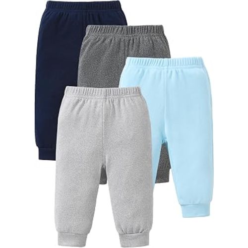 Jecson Baby Boy Pants 4-Pack Soft Toddler Sweatpants Elastic Waist 3M-3T