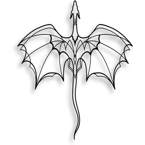 LIYOUYA Fantasy Dragon Metal Wall Decor - Black Simple Lines Dragon Wall Art Home Decor for Living Room, Bathroom, Bedroom, Dining Room, Porch, Farmhouse (Black)