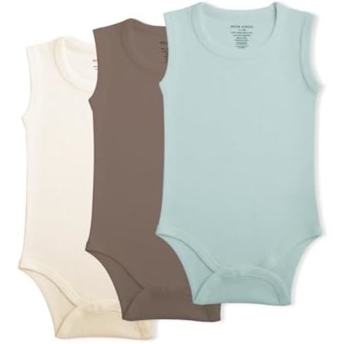 MON CHOU Sleeveless Baby Bodysuit 3-Pack - Ultra Soft 100% Pima Cotton - Organic Cotton Baby Clothes & Infant Clothes