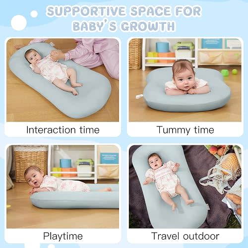 Baby Lounger for Newborn 0-24 Months Soft Cotton Infants Support Cushion