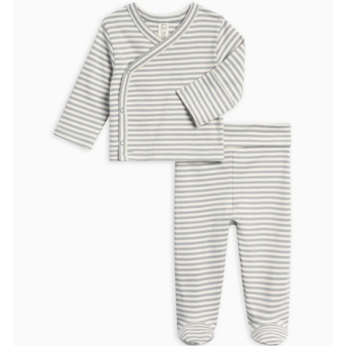 Riley 2 Piece Kimono Wrap Top and Pant Set - 0-3 months