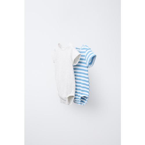 TWO-PACK WAFFLE BODYSUITS - Gray marl | ZARA United States