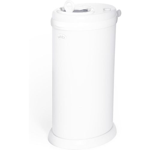Ubbi Steel Diaper Pail, White