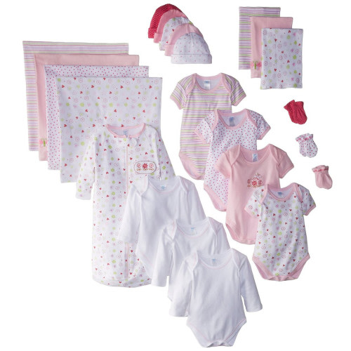 23 Piece Essential Layette Giftset, 0-6 Months, Pink