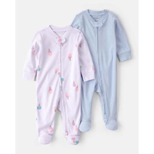 Baby Girl 2-Pack Ice Cream Sleep & Play Pajamas - Purple/Blue | Carter's