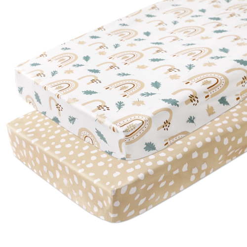 Gllquen Baby Pack N Play Sheets for Toddler Boys Girls Fitted Quilted Playard Sheet 38" x 26", Autumn