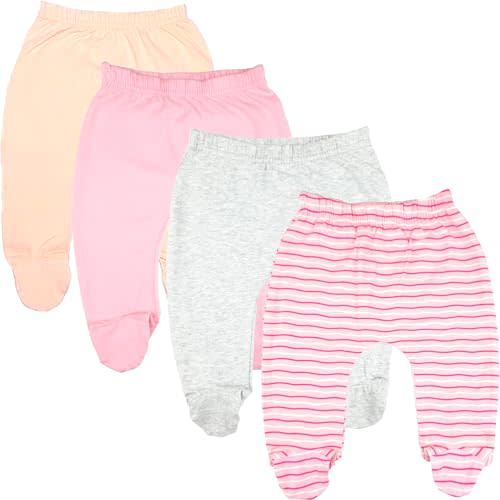 123 Bear Baby Soft Cotton Spandex Pants with Feet