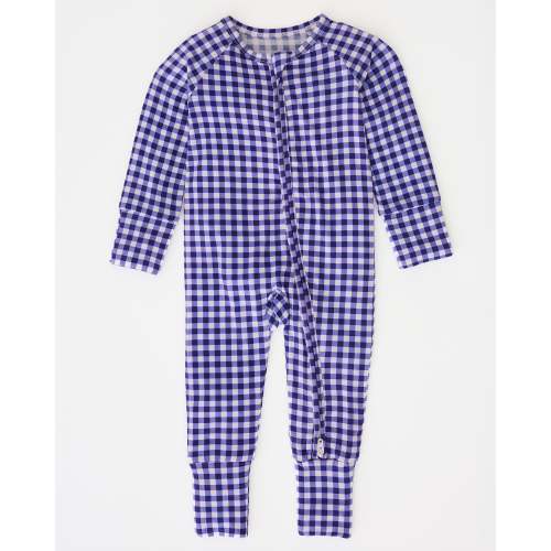 Bamboo Baby Pajamas | Blue Gingham - Kindred Bravely
