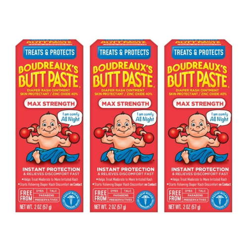 Boudreaux's Butt Paste Maximum Strength, Diaper Rash Cream for Babies, Infant Ointment, 2 oz
