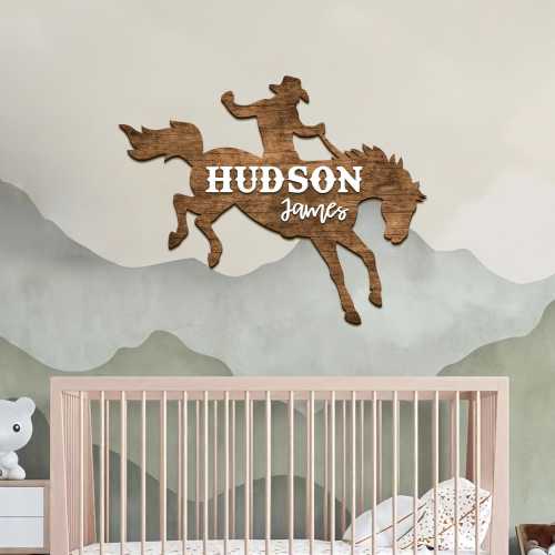 Western Themed Sign, Custom 3D Name Sign, Western Nursery Decor, Wooden Name Sign, Name Sign for Boy, Nursery Wall Art, Cowboy Nursery Theme