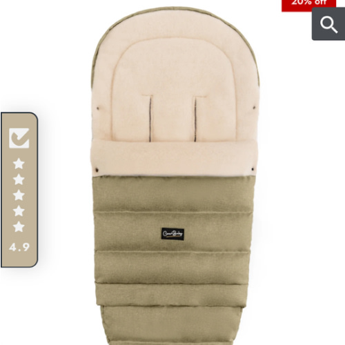 Olive Arctic Organic Wool Adjustable Footmuff | Cover Baby LLC