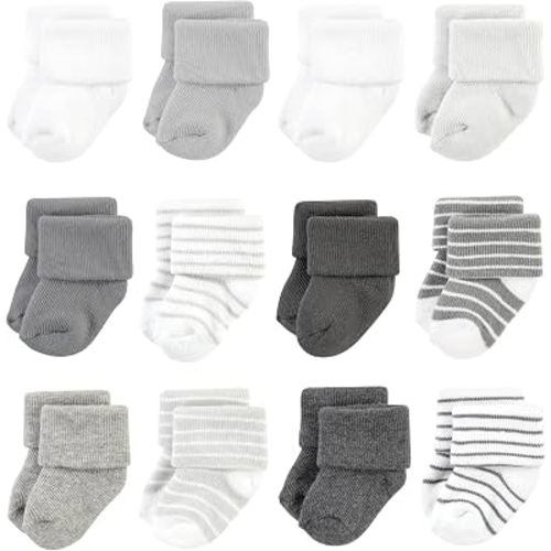 Hudson Baby Basics Unisex Baby Cozy Terry Baby Sock 12-Pack
