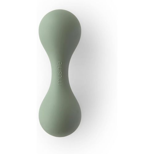 mushie Silicone Baby Shaker Rattle Toy | Ages 3+ Months (Dried Thyme)