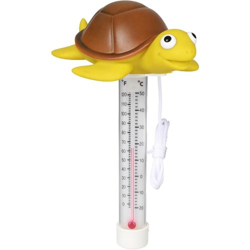 Floating Pool Thermometer, Large Size Easy Read for Water Temperature with String, Shatter Resistant Floating Thermometer for Swimming Pools, Spas, Hot Tubs, Bathtubs and Aquariums