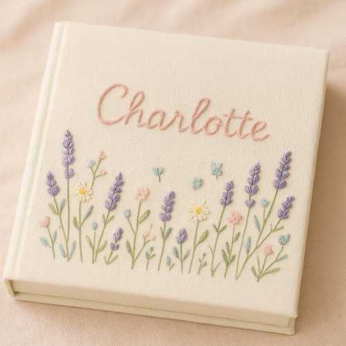 Custom Hand Embroidered Photo Album, Personalized Baby Photo Album, Baby Gift, Custom Wedding Photo Album, Gift For Her