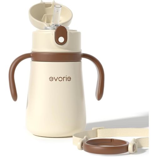 Evorie Leak Proof 316L Stainless Steel Vacuum Sippy Cup for Toddlers, 11 oz