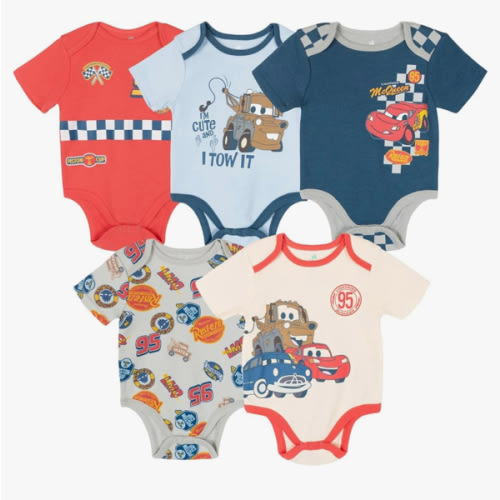 Disney Baby 5 Pack Bodysuits Newborn to Infant Sizes (Newborn - 24 Months)