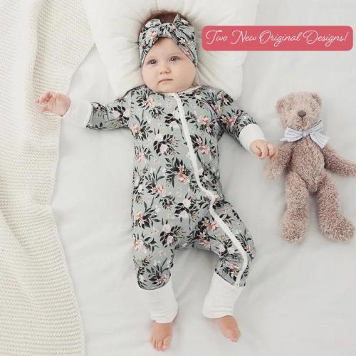 Soft and Luxurious Bamboo Convertible Zip Footie - Two New Custom/Original Designs!