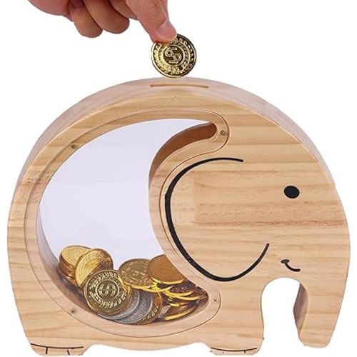 Elephant Piggy Bank for Kids Money Bank for Toddlers Elephant Room Decor for Boys and Girls Coin Jar Unbreakable Personalized Coin Bank