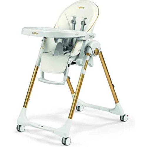 Prima Pappa Zero 3 - High Chair - for Children Newborn to 3 Years of Age - Made in Italy - Gold (White & Gold)