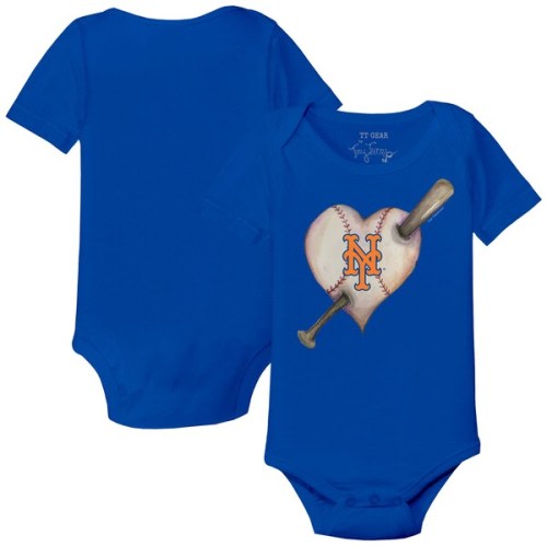 New York Mets Tiny Turnip Infant Heart Bat Bodysuit - Royal