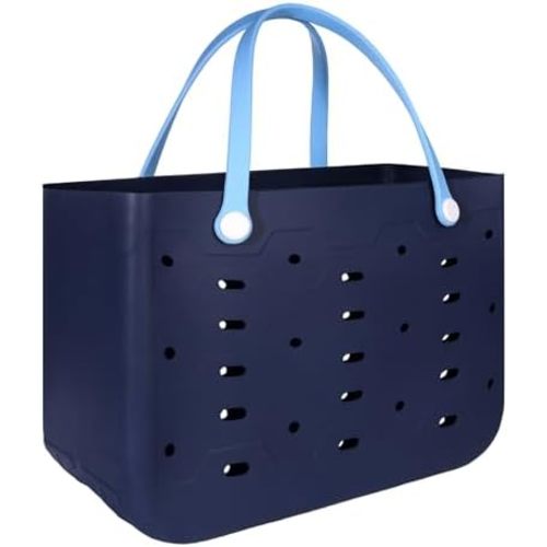 PoVwlty Rubber Beach Bag,Water-resistant Travel Tote Bag for the Beach Pool