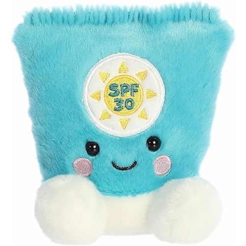 Aurora® Adorable Palm Pals™ Clara Sunscreen™ Stuffed Animal - Fun Collectible Plush for Kids and Adult Collectors - Perfect for Decorating Rooms and Birthday Gifts - Blue 5 Inches